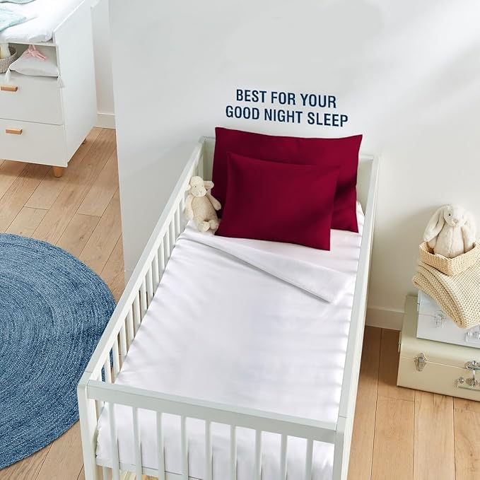 The Sky Bedding Toddler Pillowcase Set of 2 – 500 Thread Count 100% Egyptian Cotton Small Pillow Covers with Hidden Zipper Closure, Soft & Breathable Travel Pillowcase (Burgundy, 13x18 Inch) - Image 2